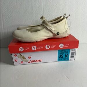 NIB J Sport Jambu Mary Jane Memory Foam Arch Support WMS Shoes in cream sz 10